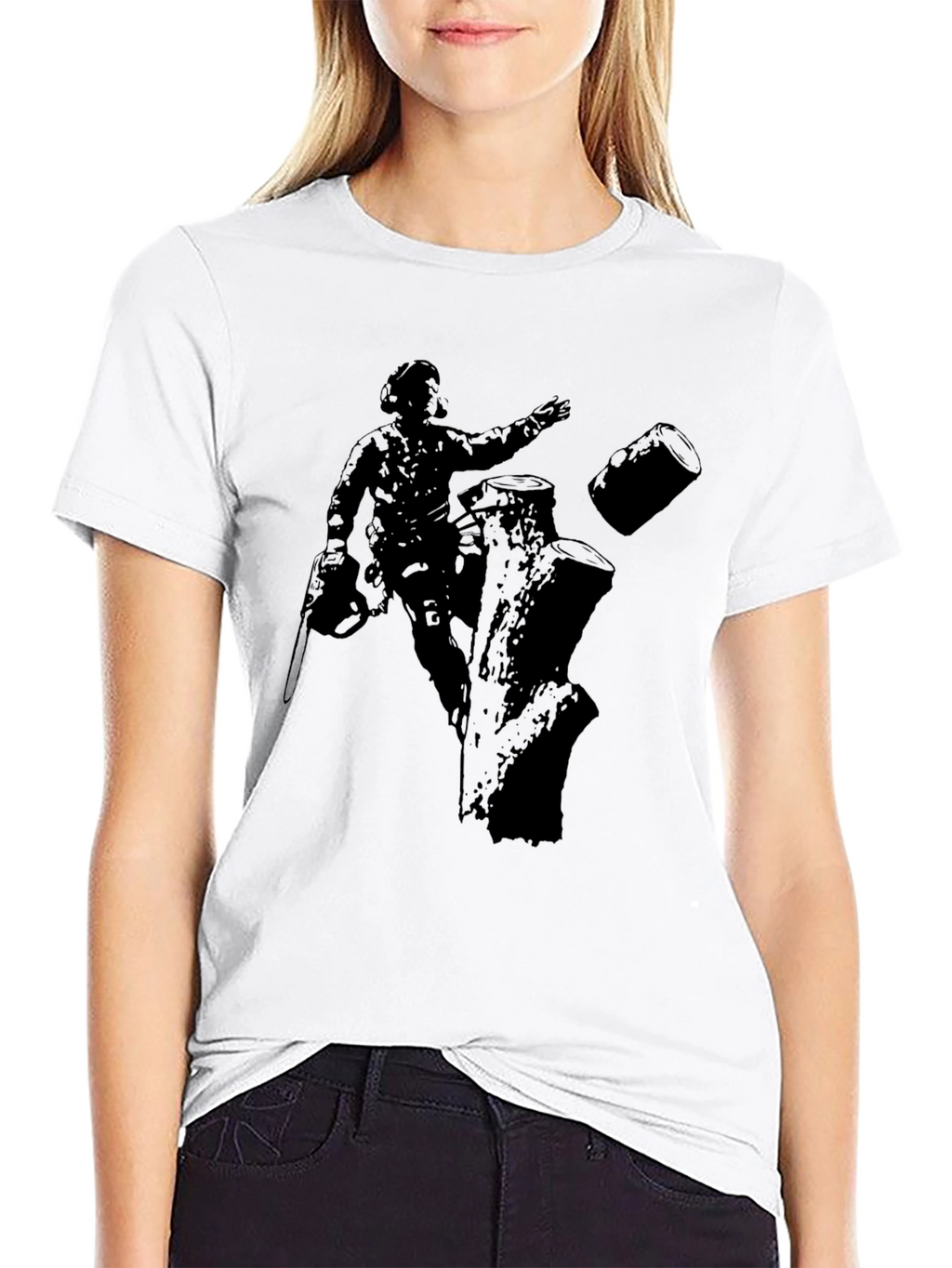 Lumberjack Silhouette Black T-Shirt