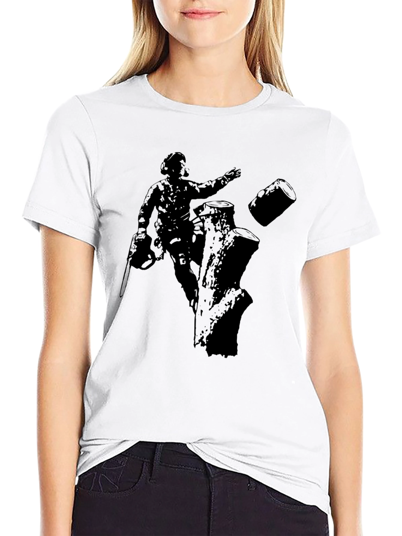 Lumberjack Silhouette Black T-Shirt