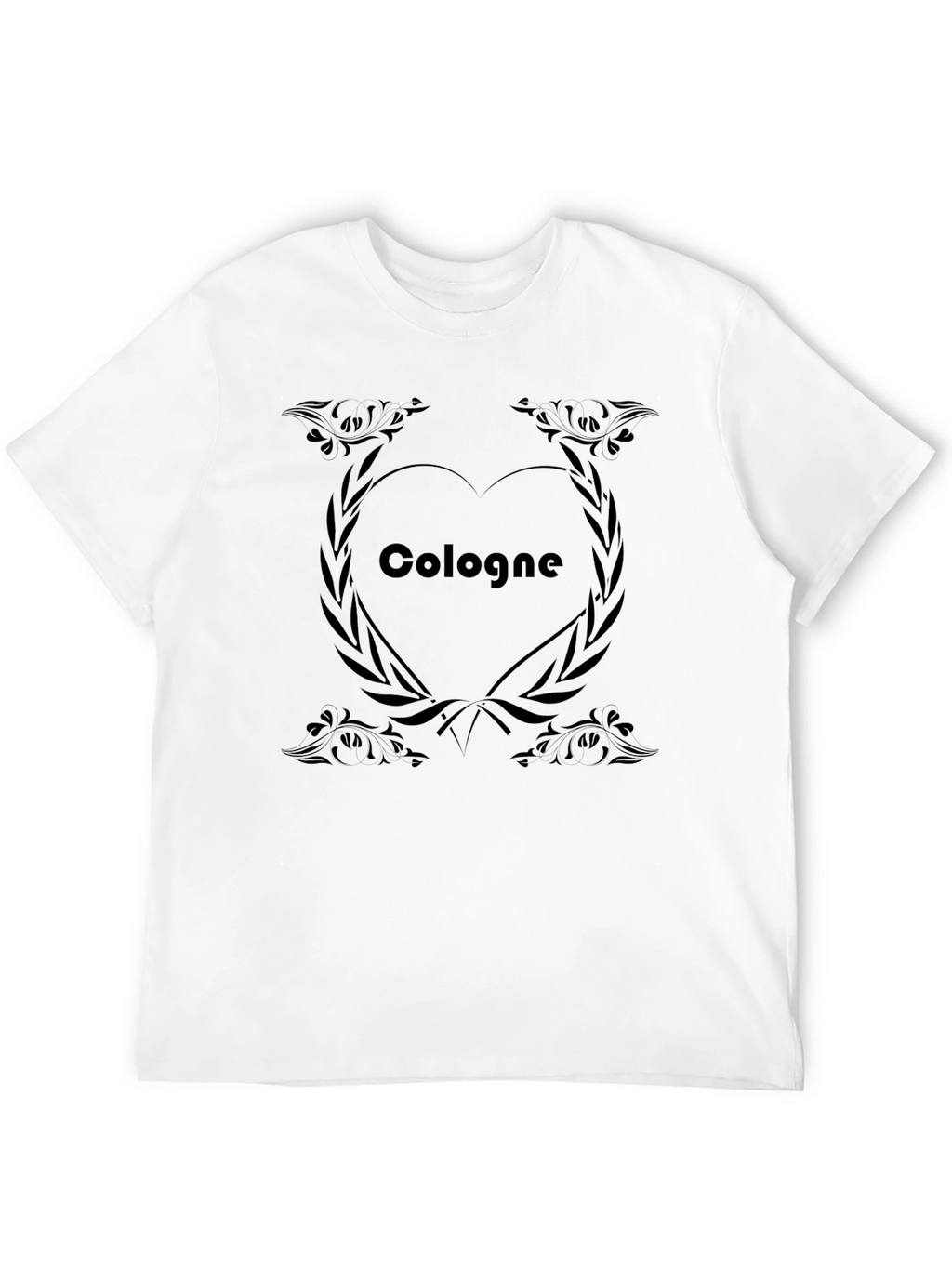 Cologne Heart Graphic Tee - Black Cotton Shirt