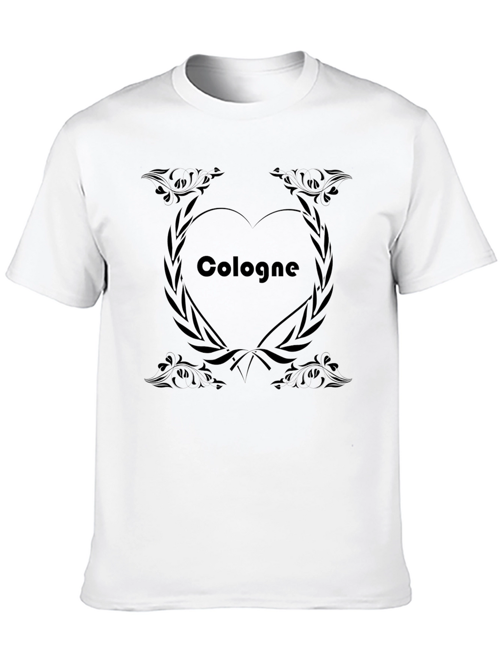 Cologne Heart Graphic Tee - Black Cotton Shirt