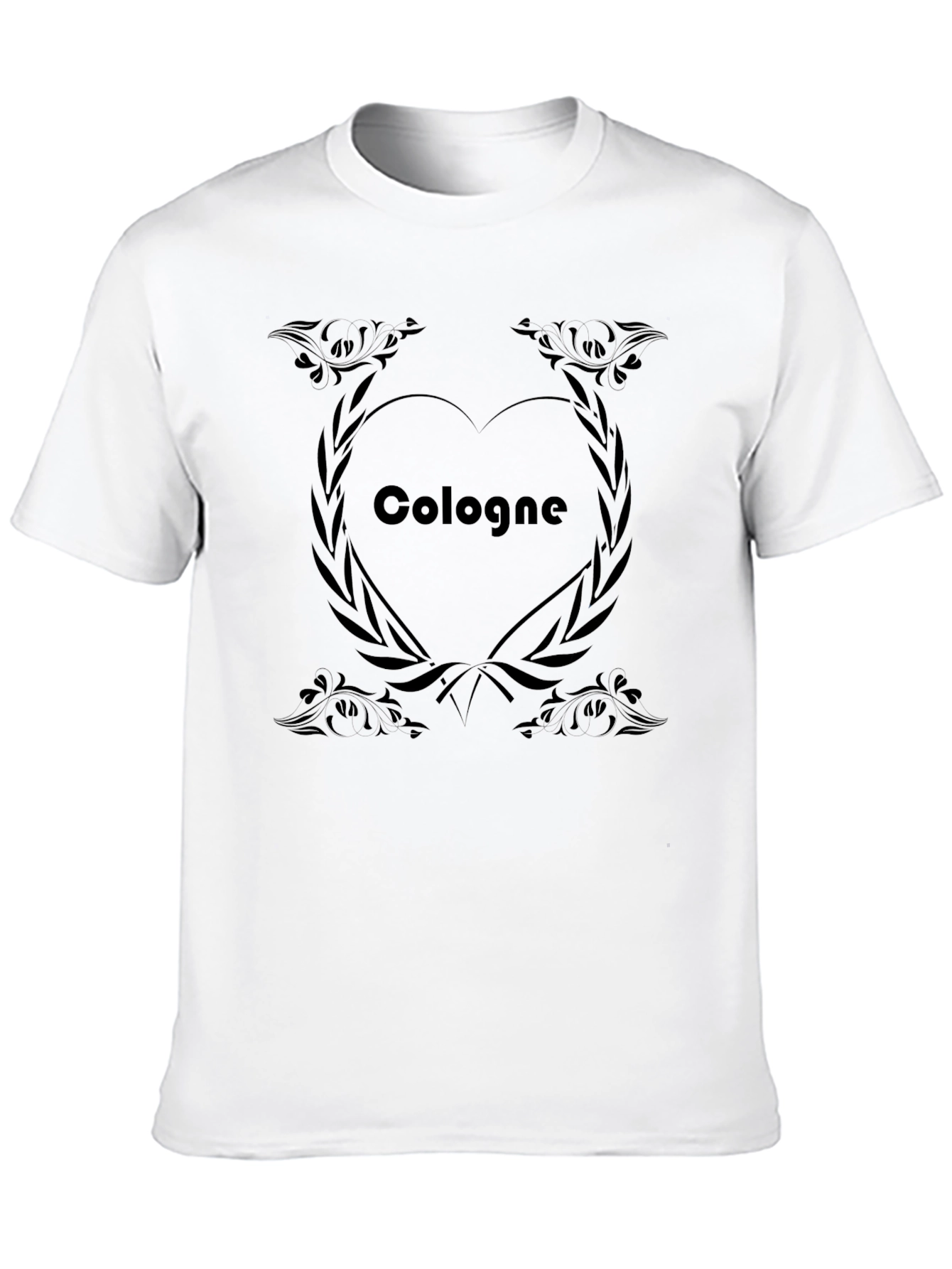 Cologne Heart Graphic Tee - Black Cotton Shirt