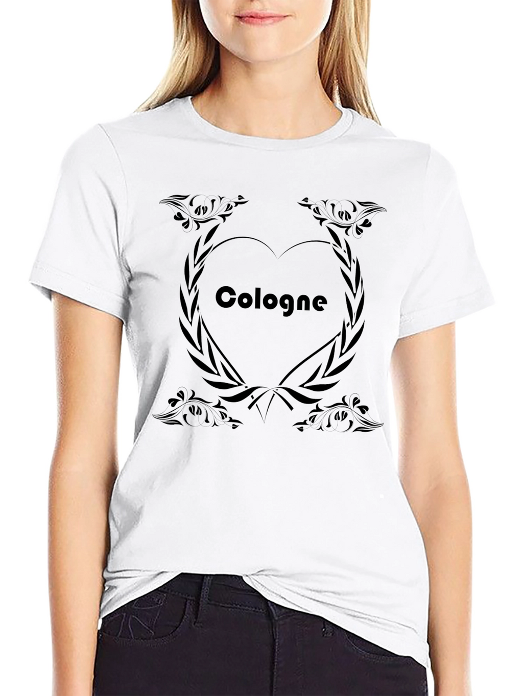 Cologne Heart Graphic Tee - Black Cotton Shirt