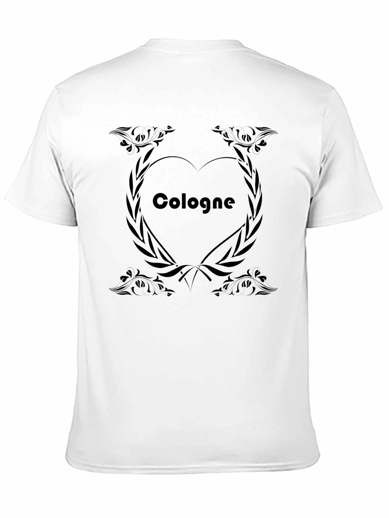 Cologne Heart Graphic Tee - Black Cotton Shirt