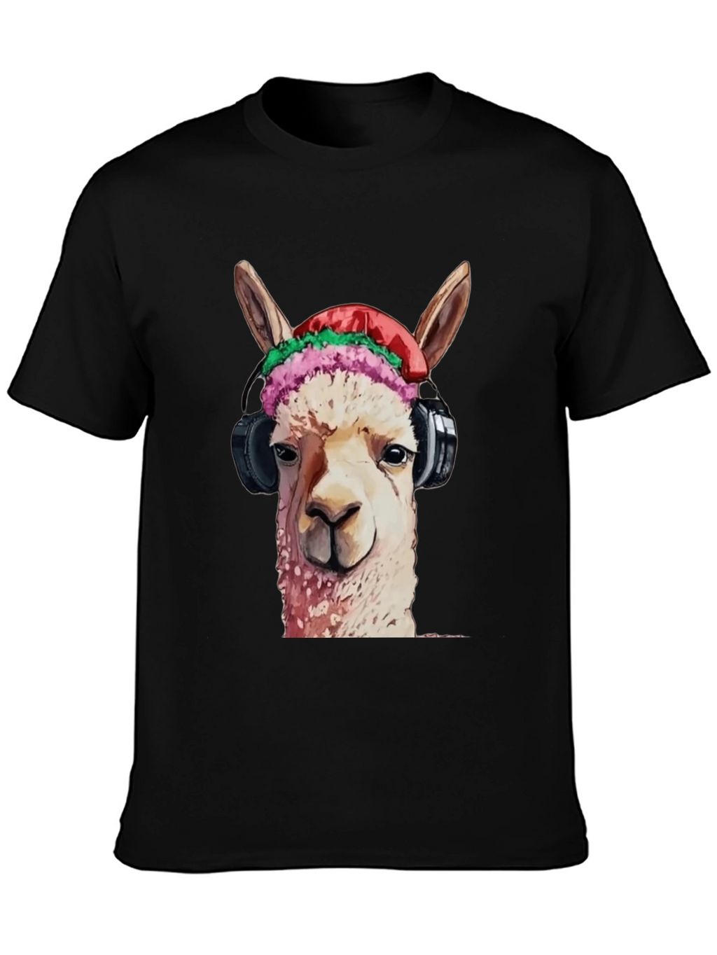 Cool Llama Headphones T-Shirt