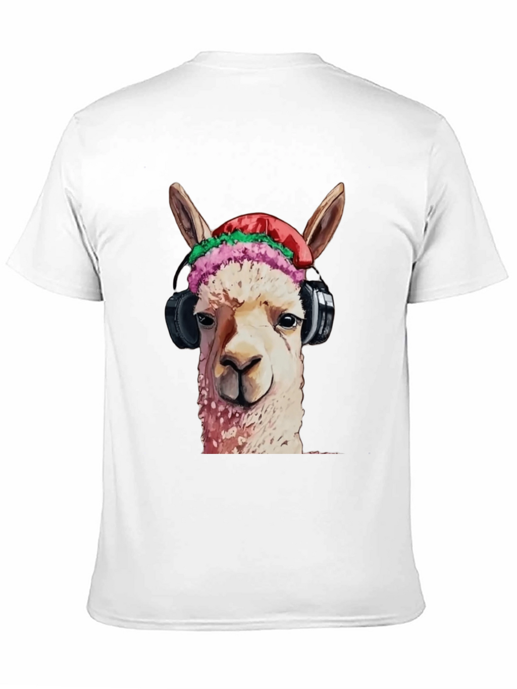 Cool Llama Headphones T-Shirt