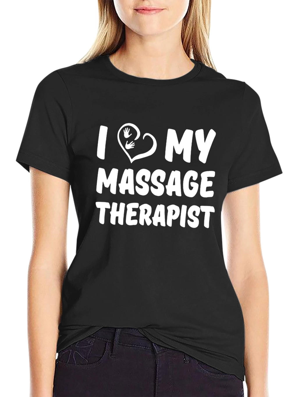 I Love My Massage Therapist Black Graphic Tee