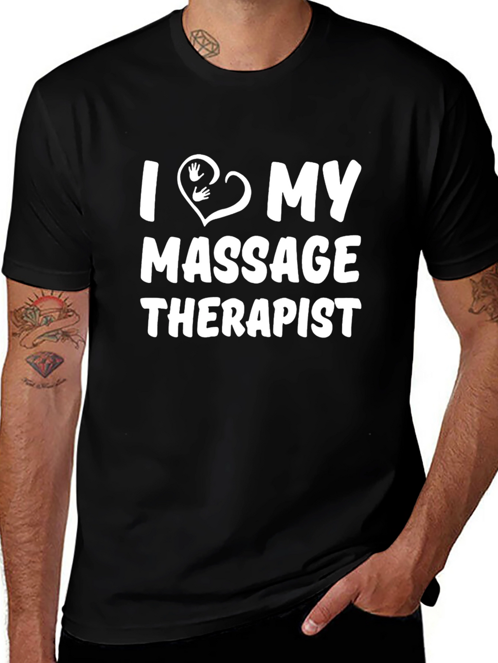 I Love My Massage Therapist Black Graphic Tee