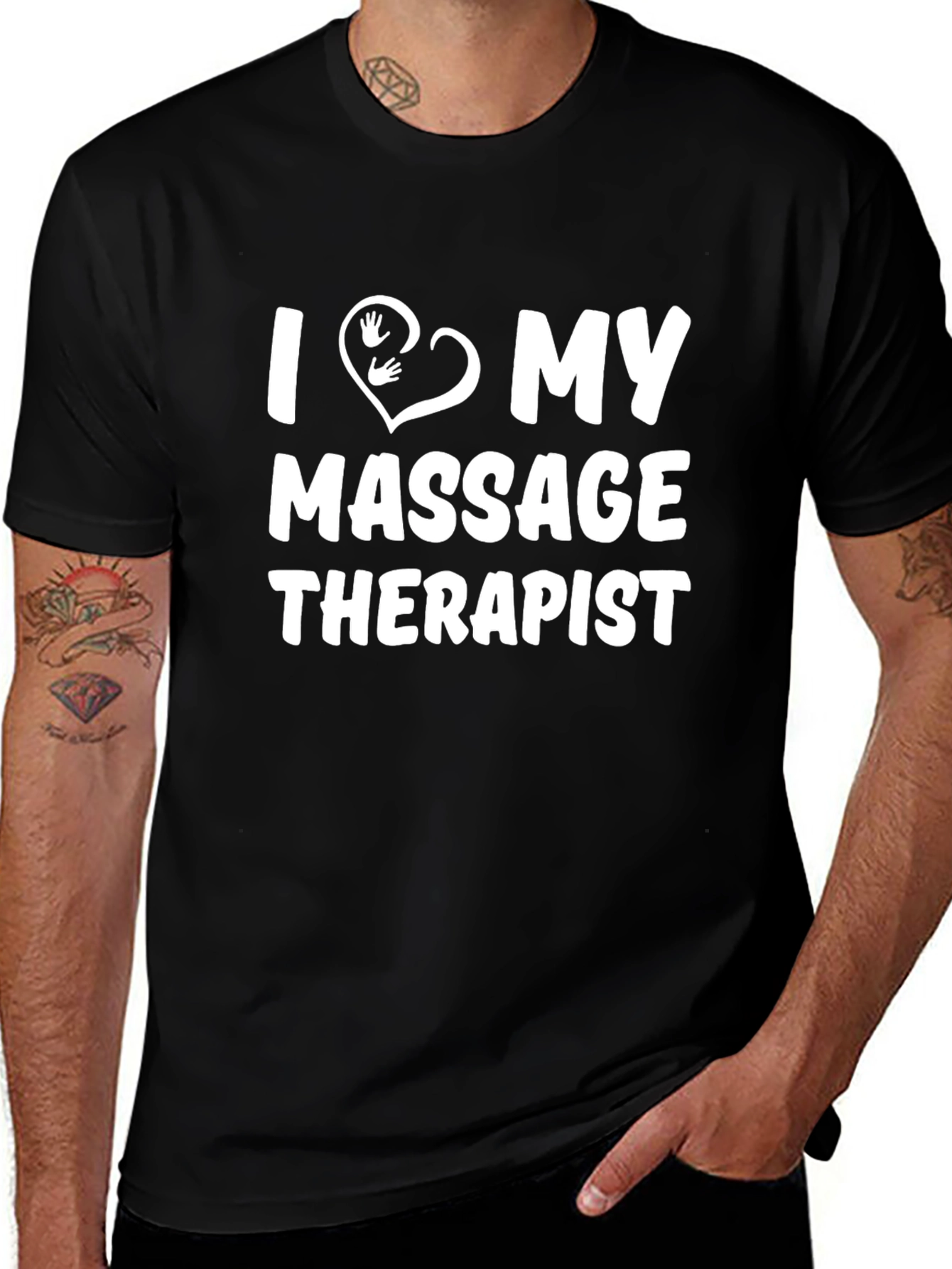 I Love My Massage Therapist Black Graphic Tee
