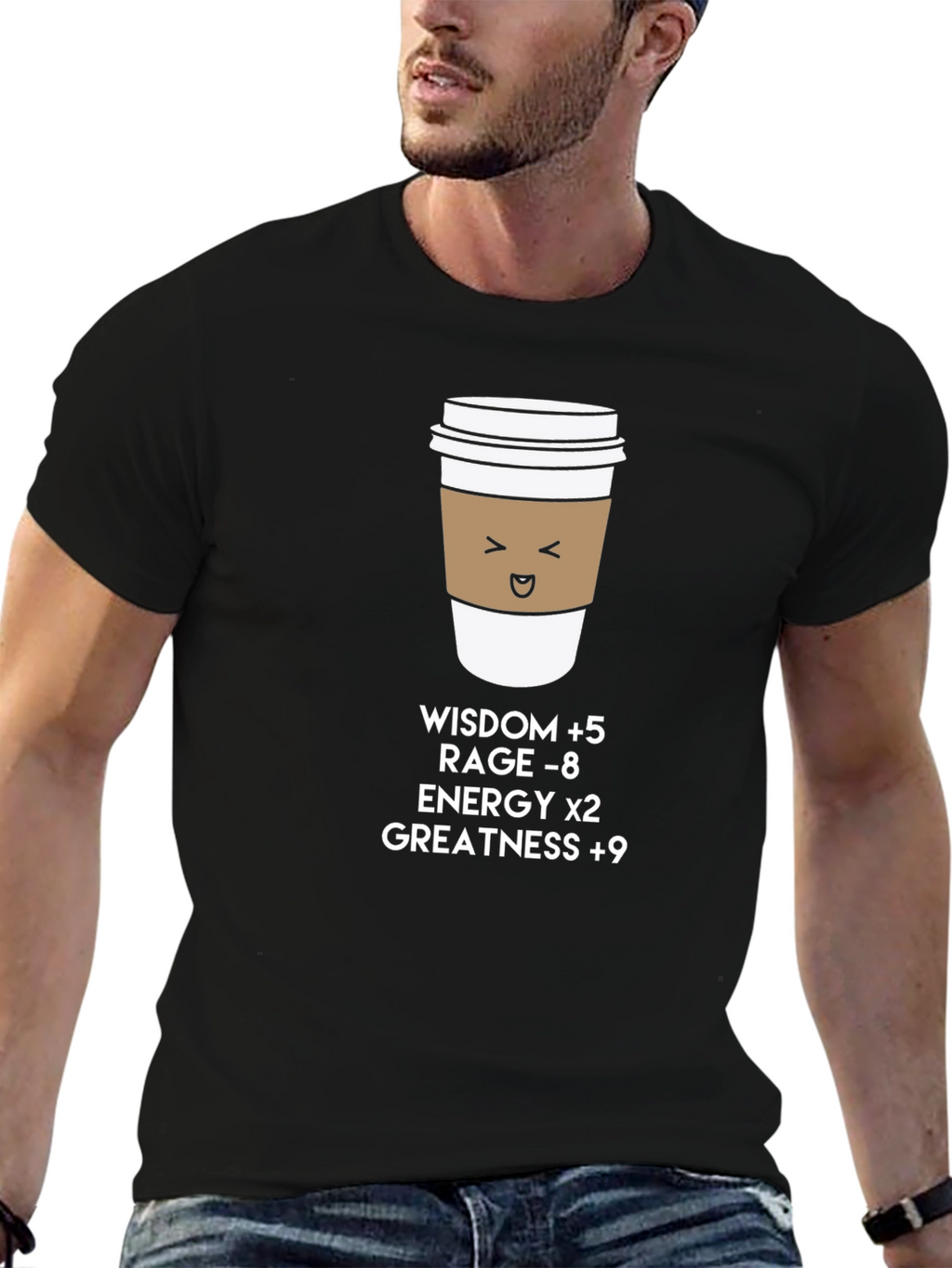 Coffee Buff T-Shirt: Wisdom Energy Greatness