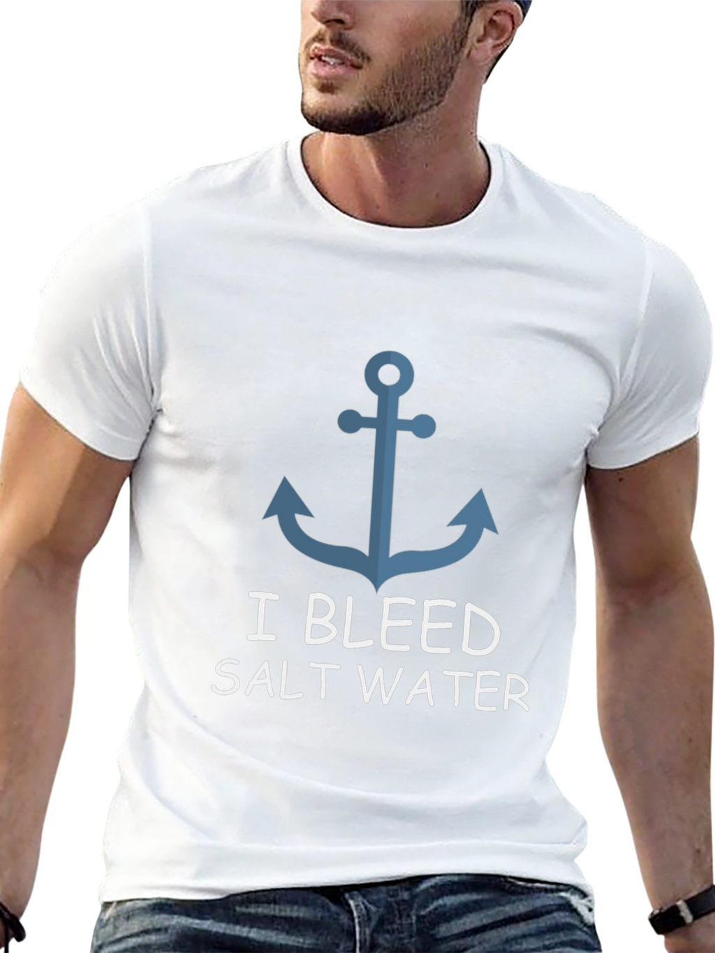 I Bleed Salt Water Anchor Graphic T-Shirt
