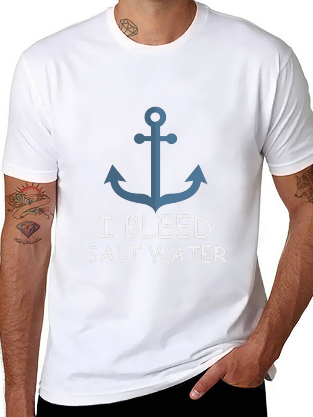 I Bleed Salt Water Anchor Graphic T-Shirt