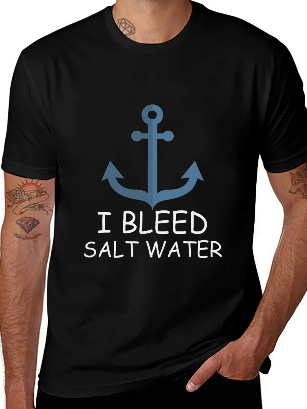 I Bleed Salt Water Anchor Graphic T-Shirt