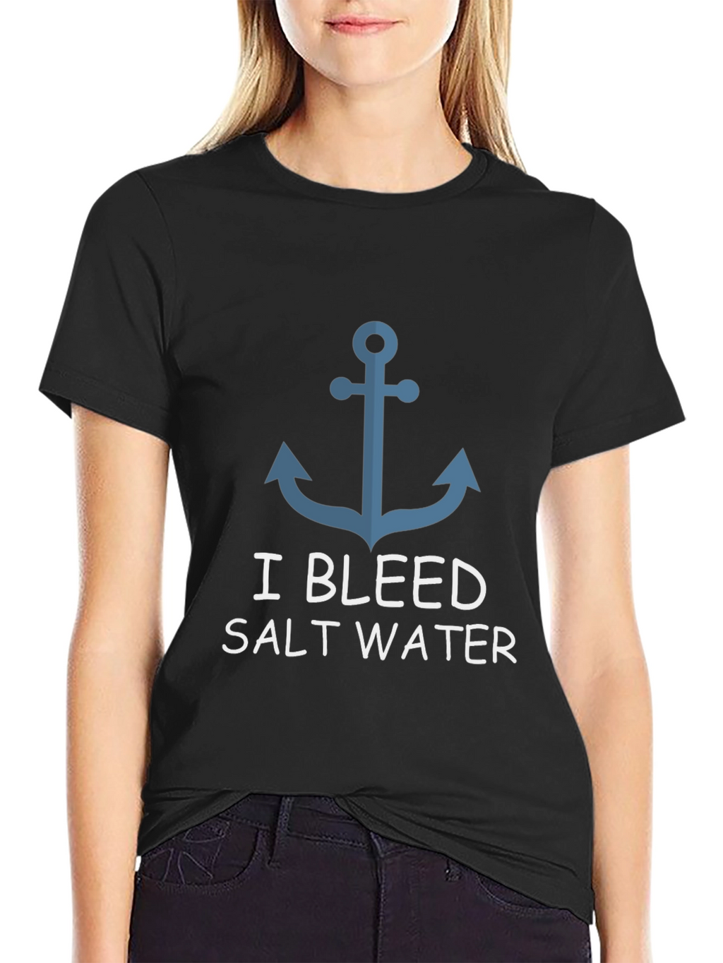 I Bleed Salt Water Anchor Graphic T-Shirt