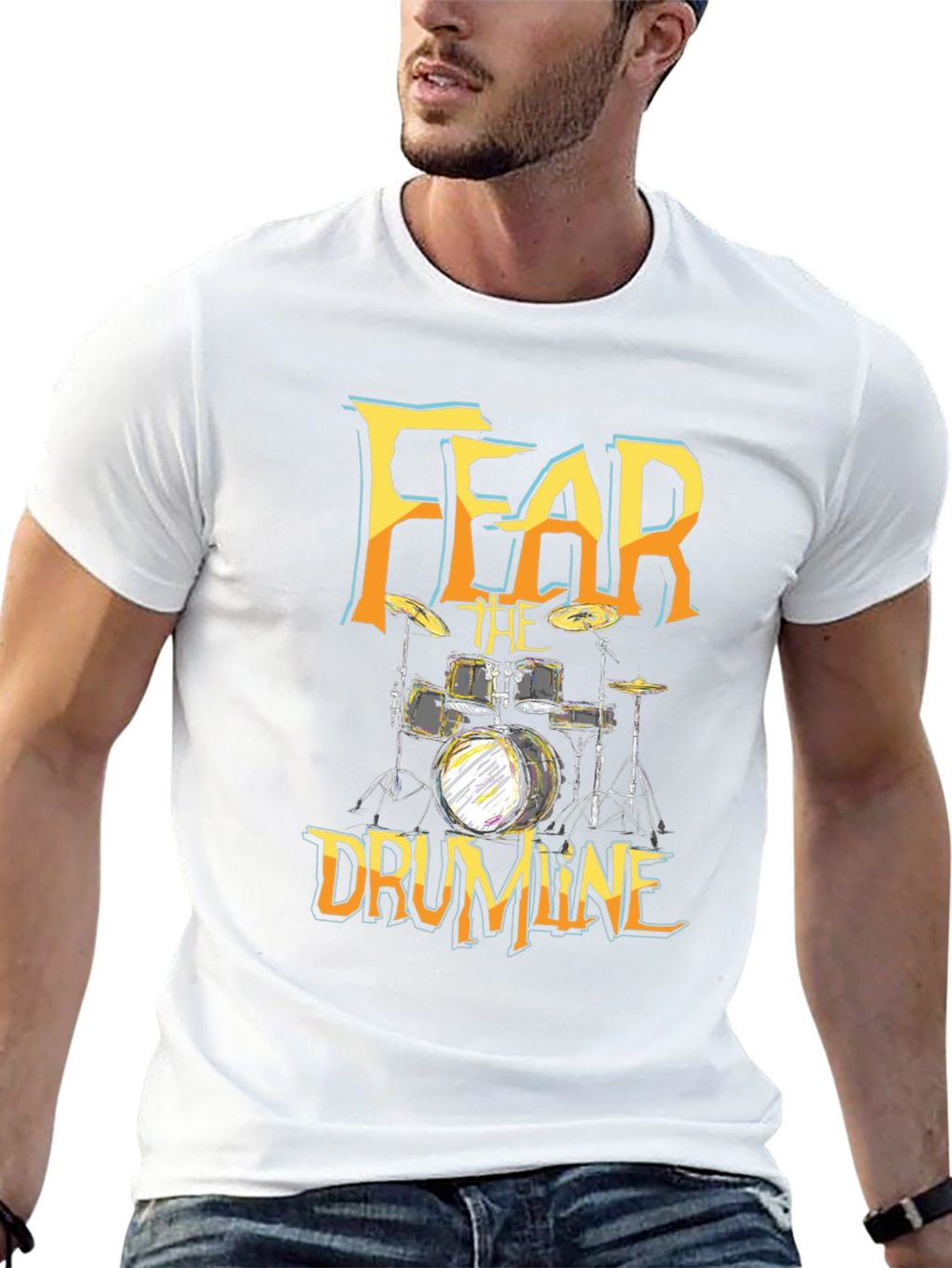 Fear The Drumline Graphic Tee - Black Cotton T-Shirt