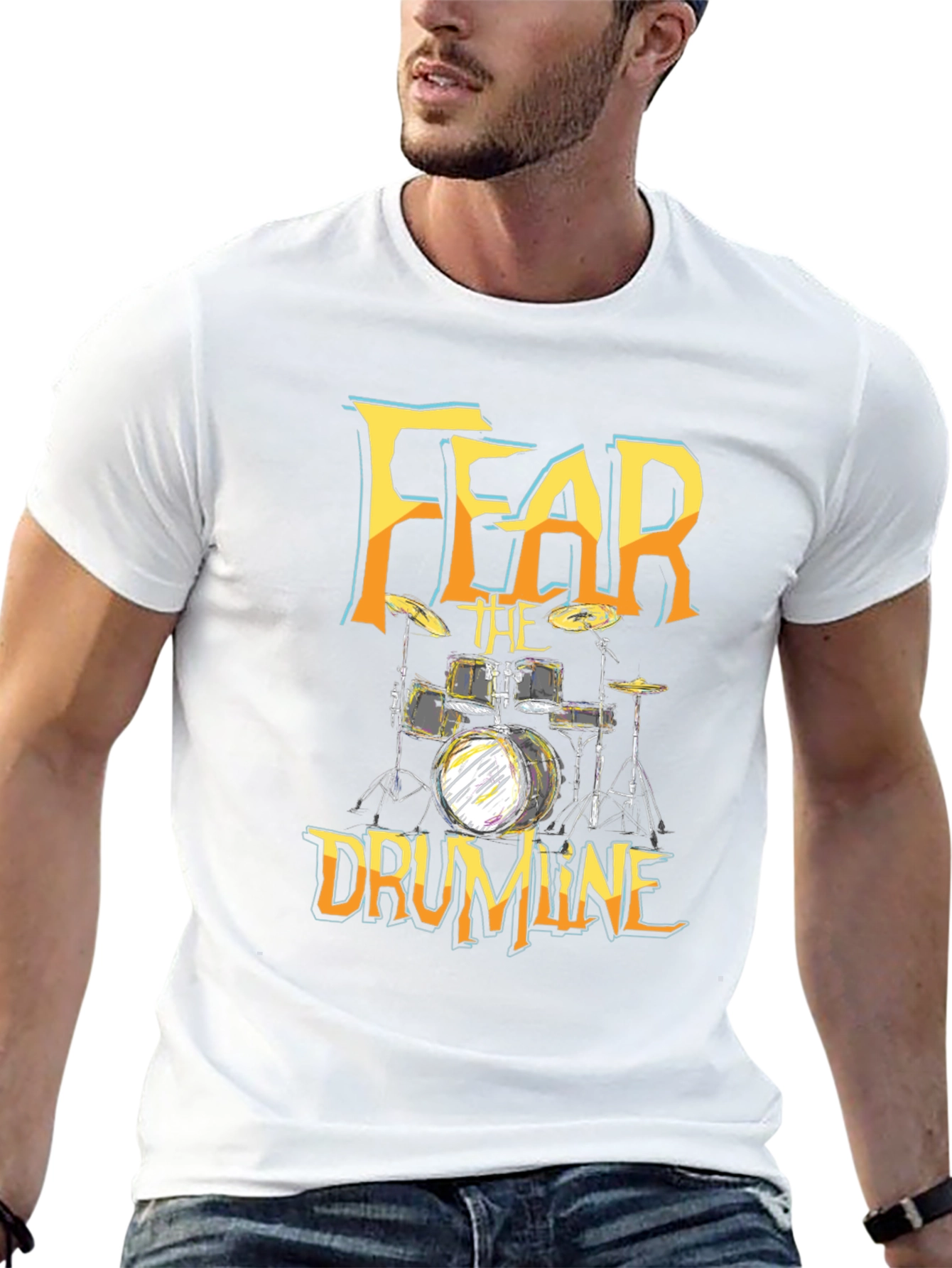 Fear The Drumline Graphic Tee - Black Cotton T-Shirt