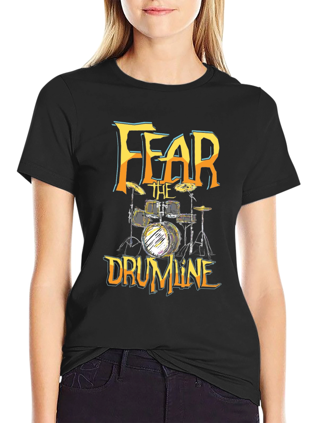 Fear The Drumline Graphic Tee - Black Cotton T-Shirt