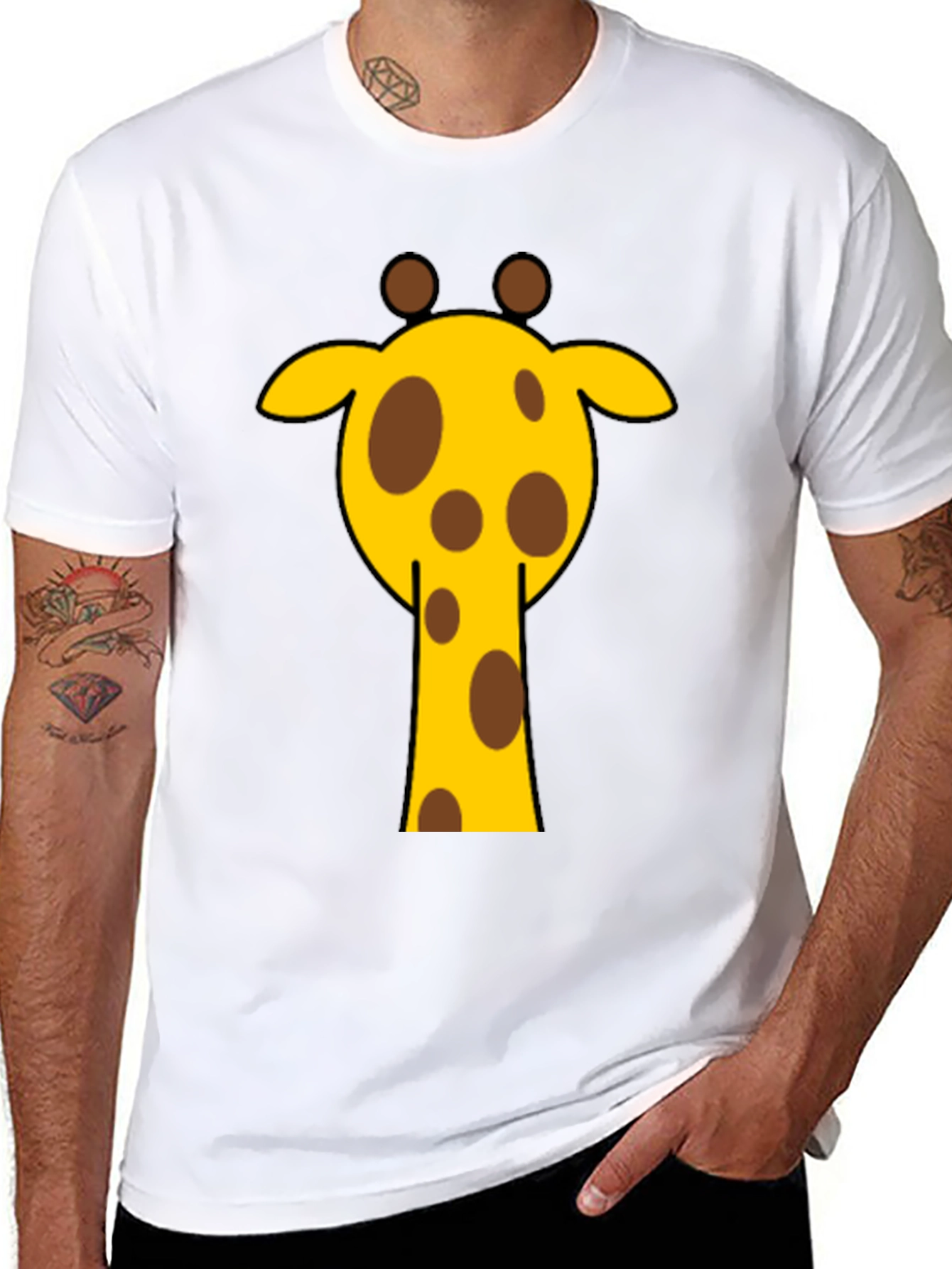 Giraffe Graphic Tee - Casual Black T-Shirt