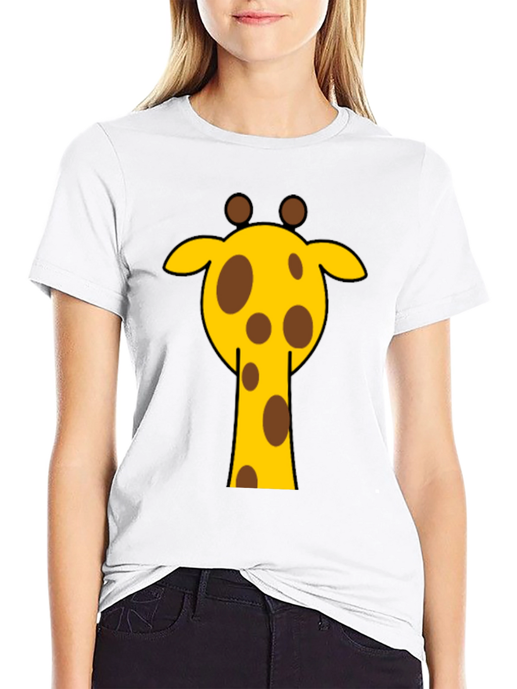 Giraffe Graphic Tee - Casual Black T-Shirt
