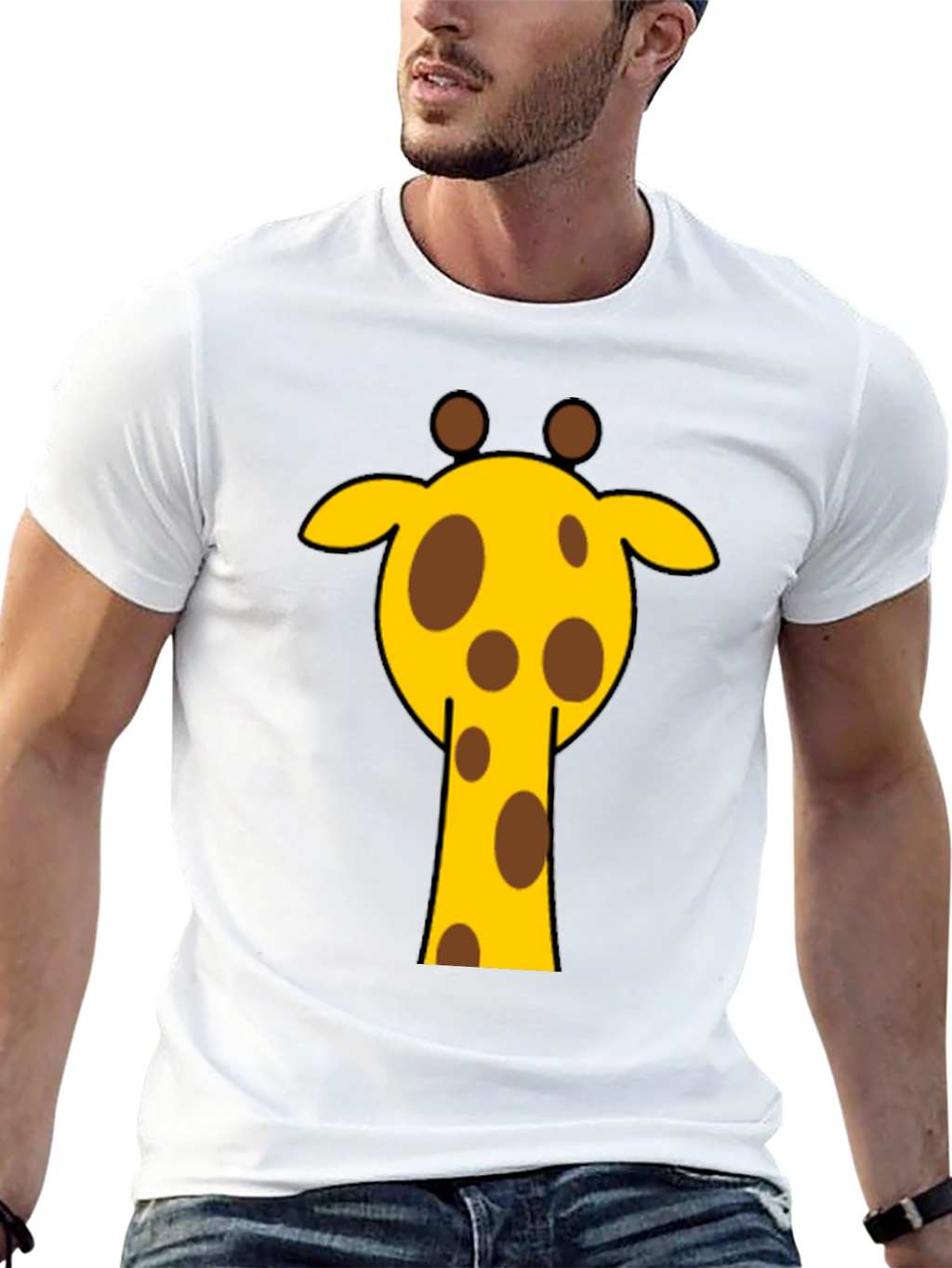 Giraffe Graphic Tee - Casual Black T-Shirt