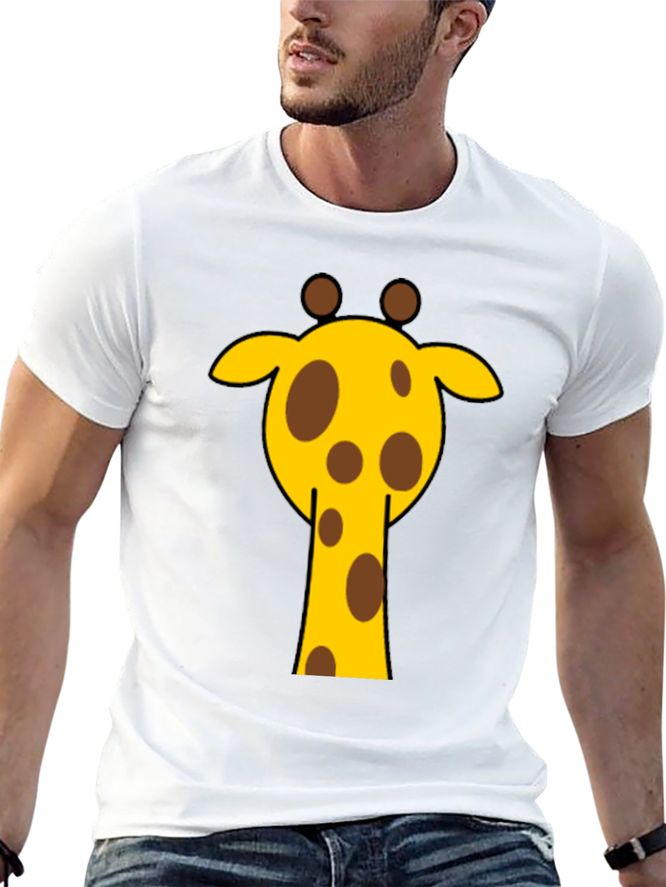 Giraffe Graphic Tee - Casual Black T-Shirt