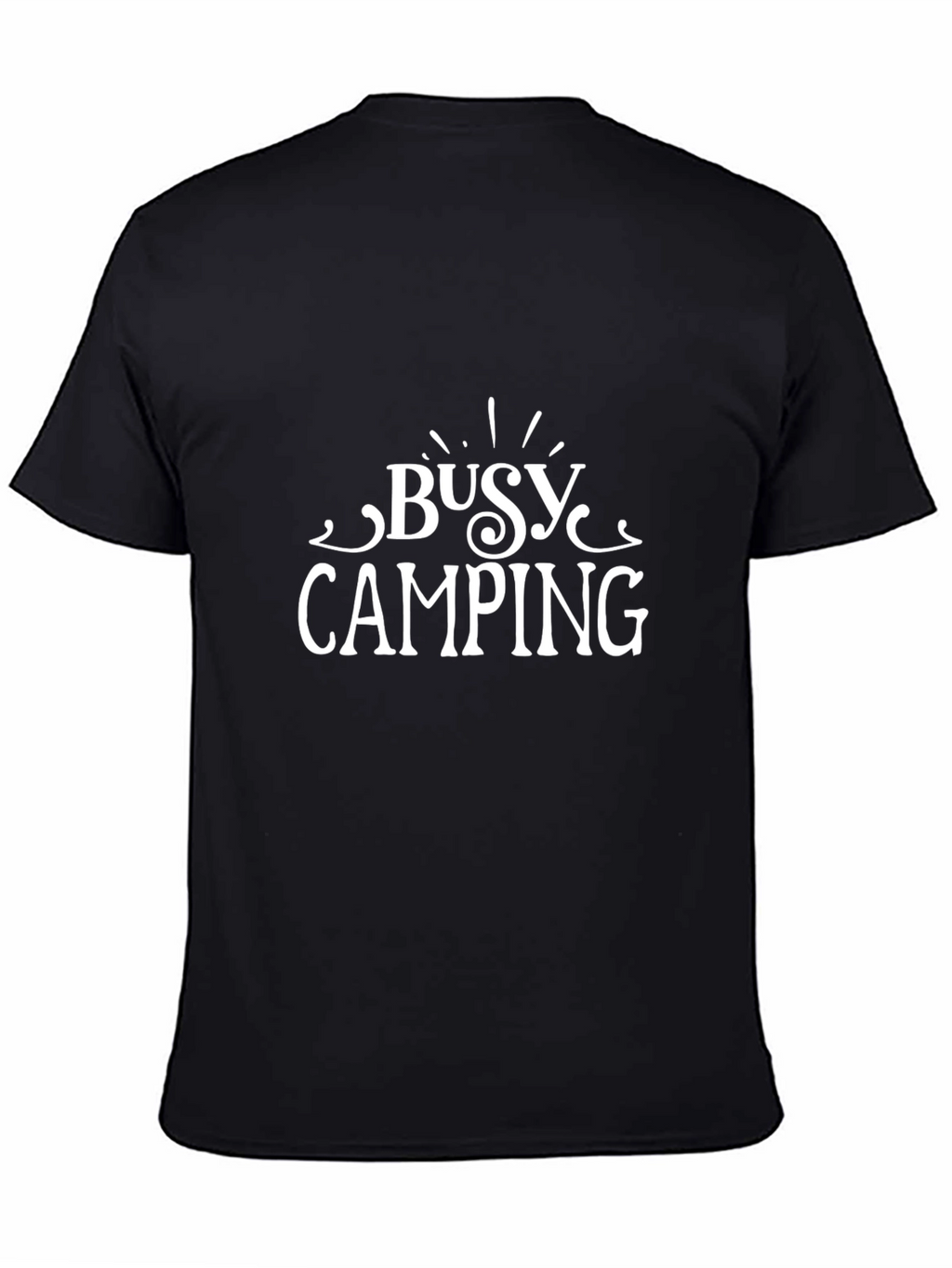 Busy Camping Graphic Tee - Comfortable Black T-Shirt