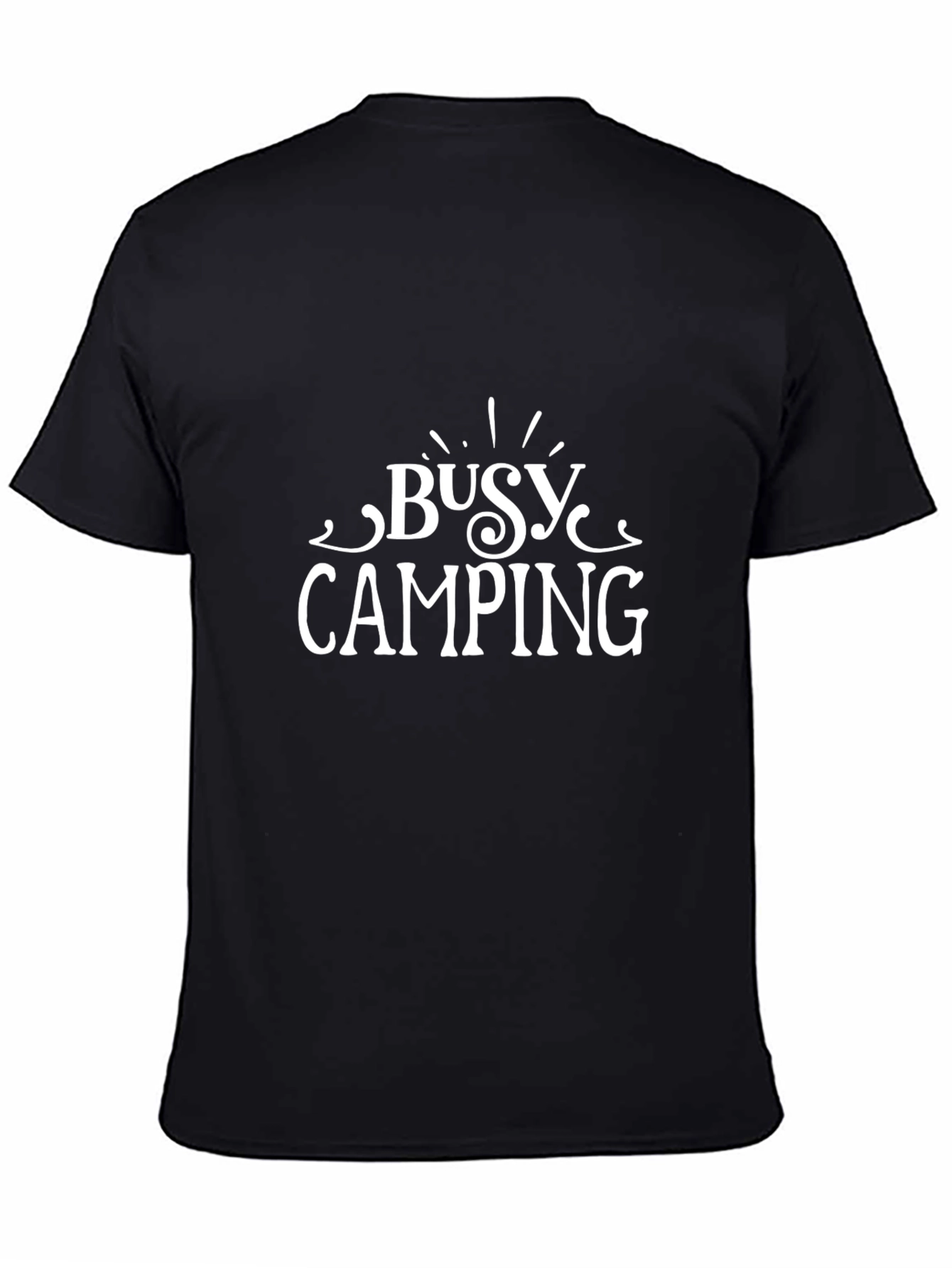Busy Camping Graphic Tee - Comfortable Black T-Shirt