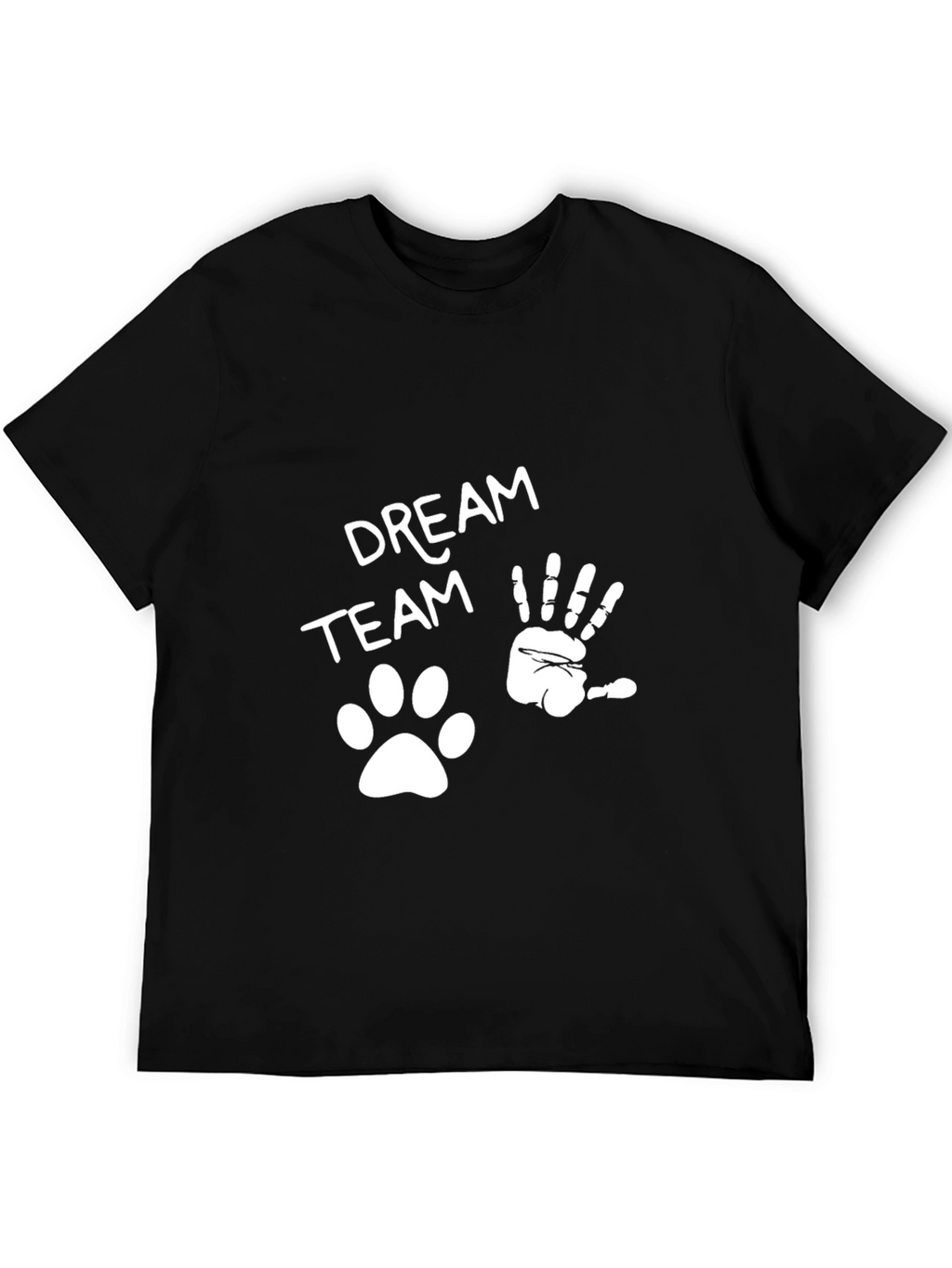 Dream Team T-Shirt - Paw Print & Hand Graphic
