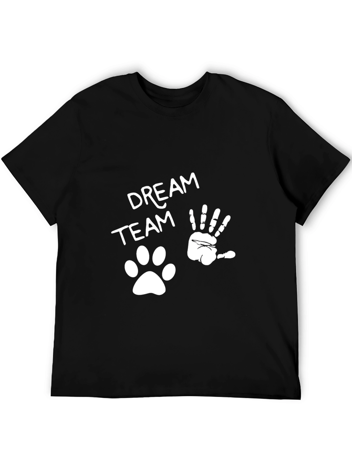 Dream Team T-Shirt - Paw Print & Hand Graphic
