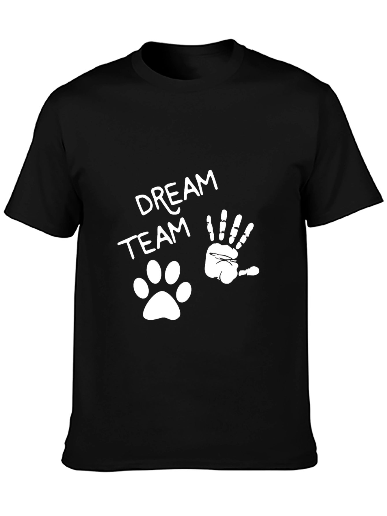 Dream Team T-Shirt - Paw Print & Hand Graphic