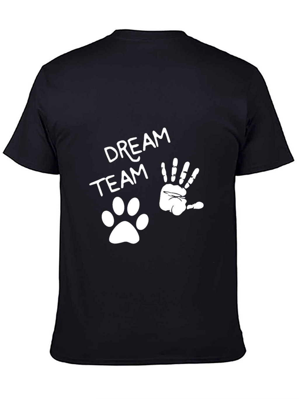 Dream Team T-Shirt - Paw Print & Hand Graphic