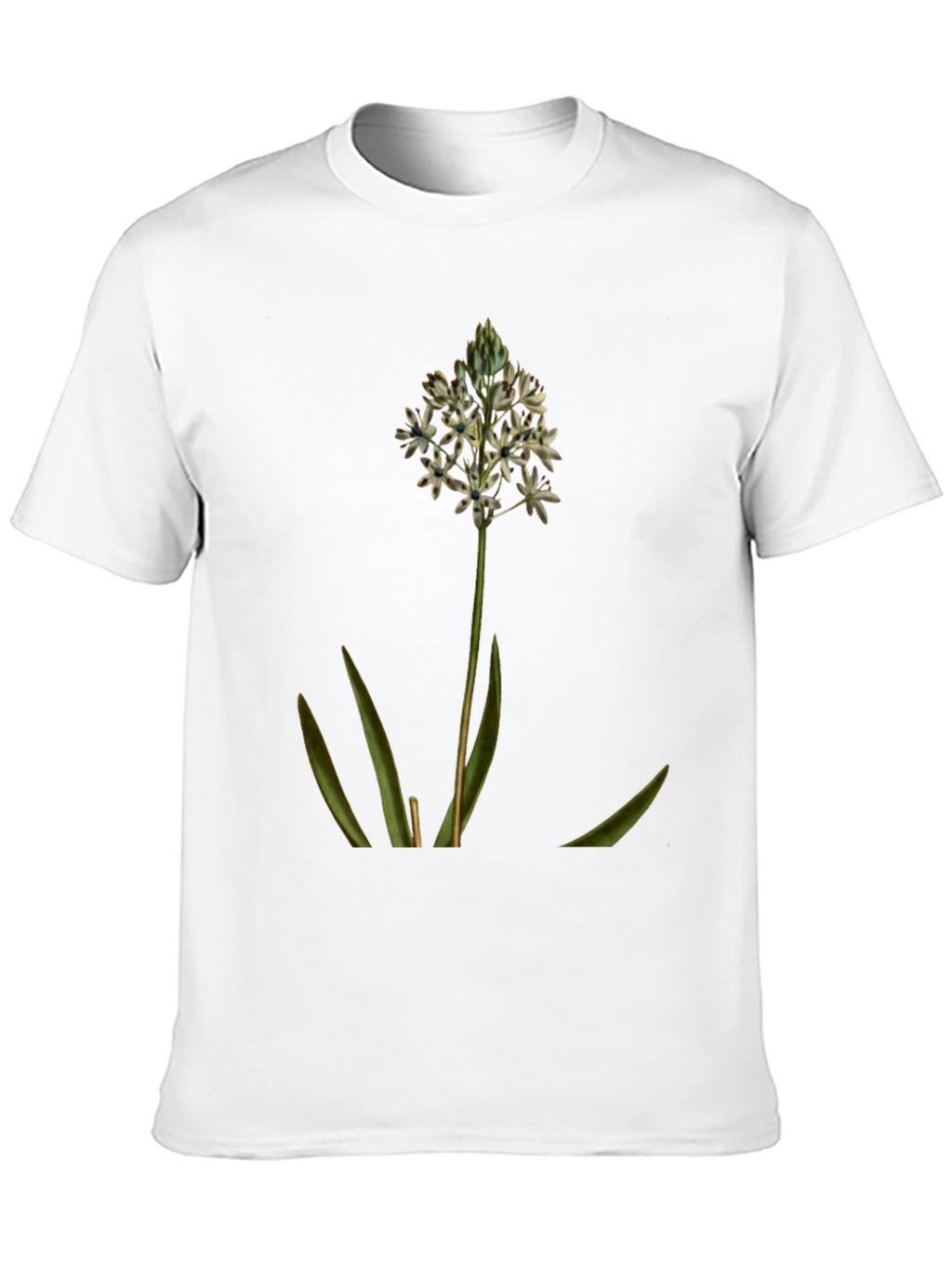 Botanical Flower Graphic Tee - Soft Black Cotton