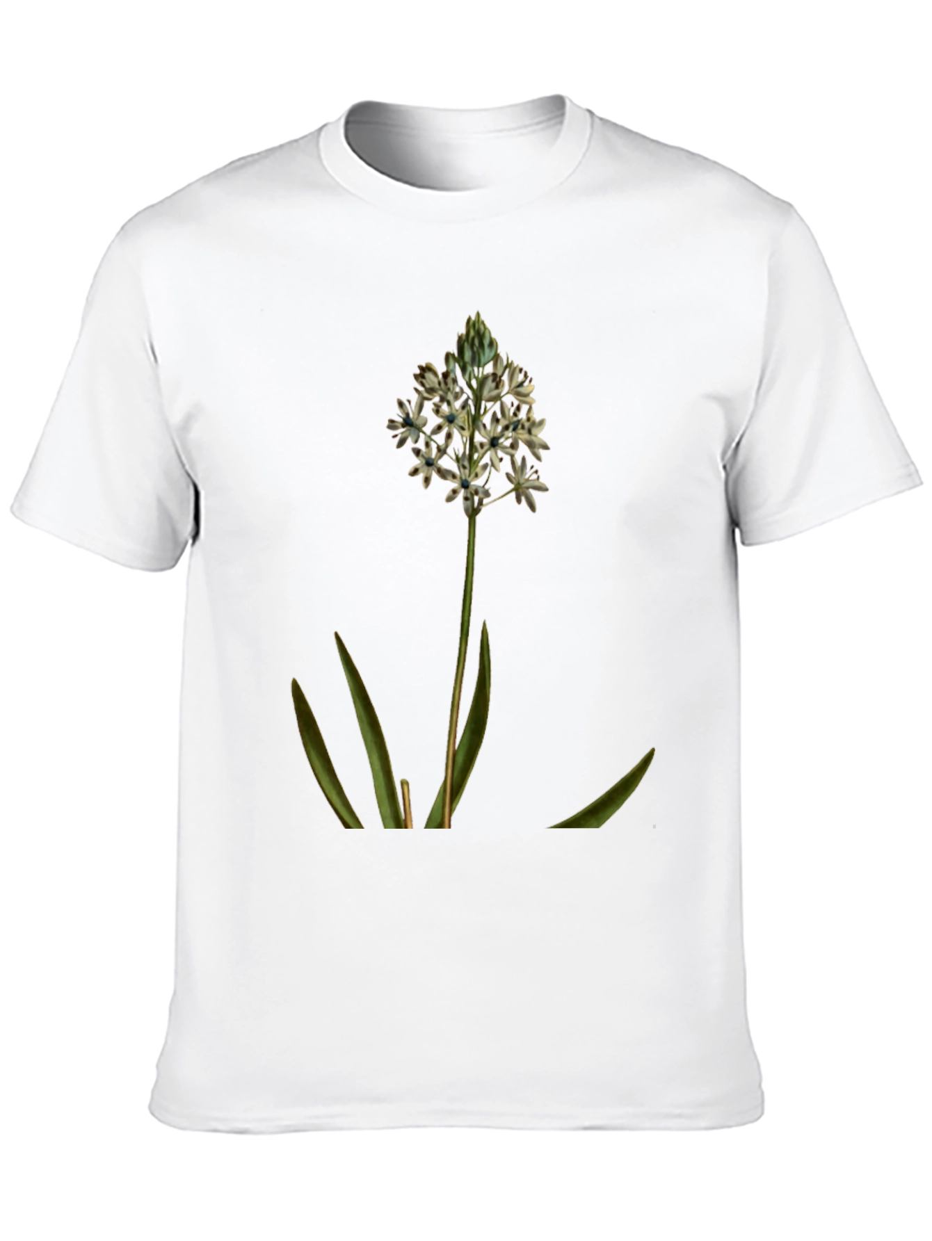 Botanical Flower Graphic Tee - Soft Black Cotton