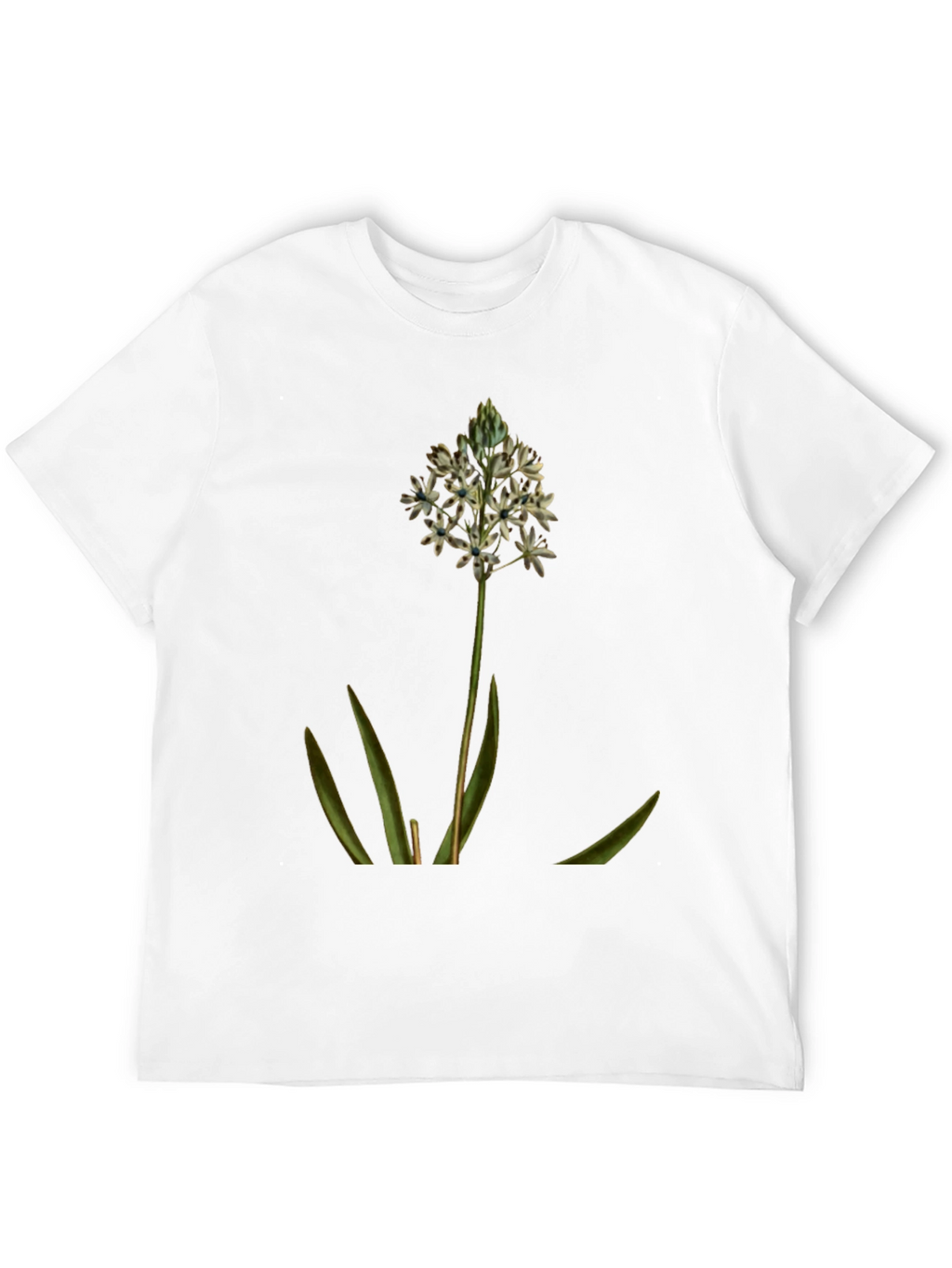 Botanical Flower Graphic Tee - Soft Black Cotton