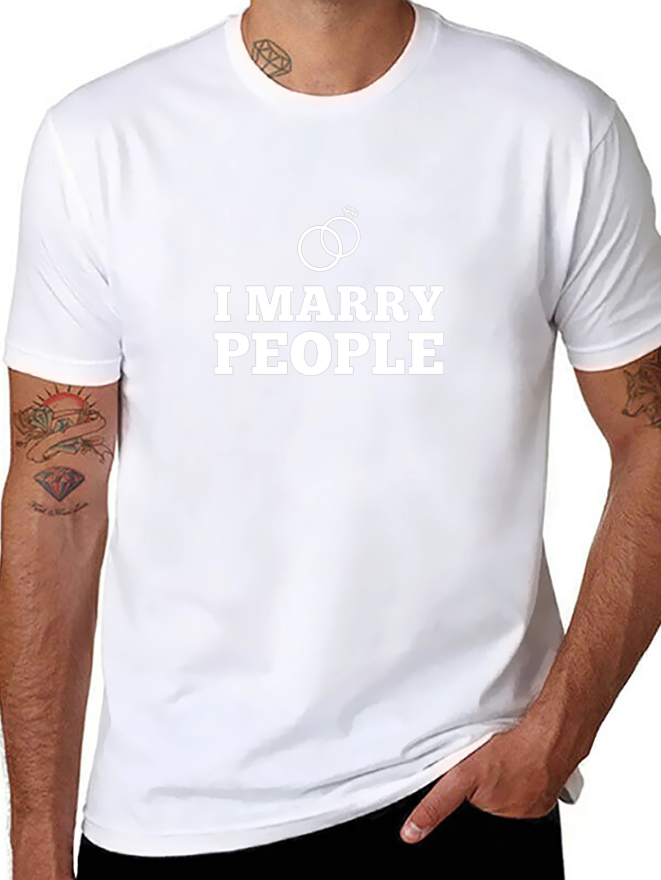 I Marry People Black Crewneck T-Shirt