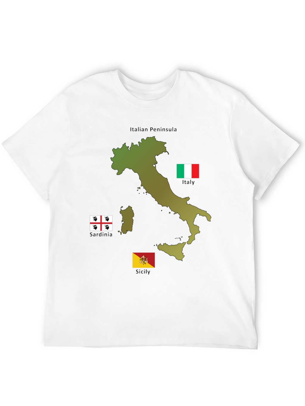 Italian Pride T-Shirt - Italian Peninsula Sardinia Sicily