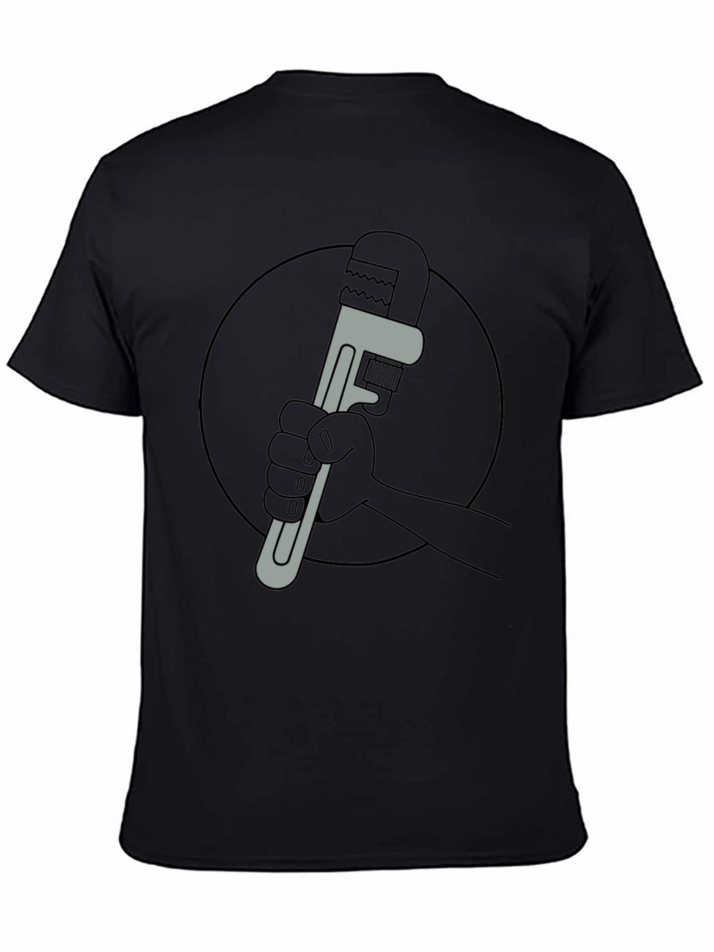 Cartoon Wrench Graphic Tee - Black