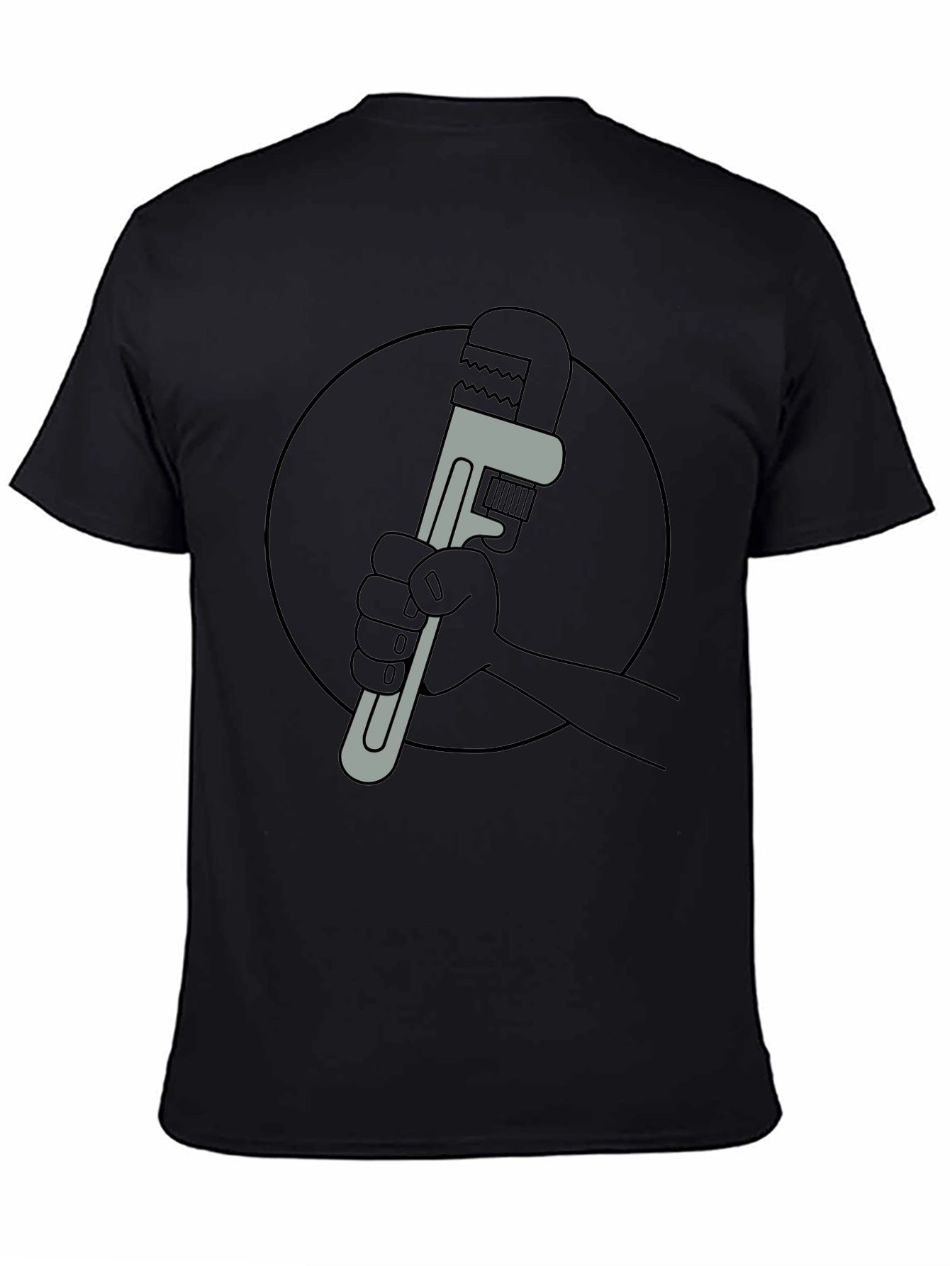 Cartoon Wrench Graphic Tee - Black