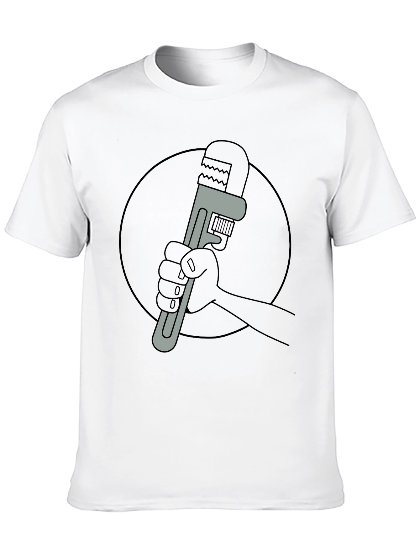 Cartoon Wrench Graphic Tee - Black