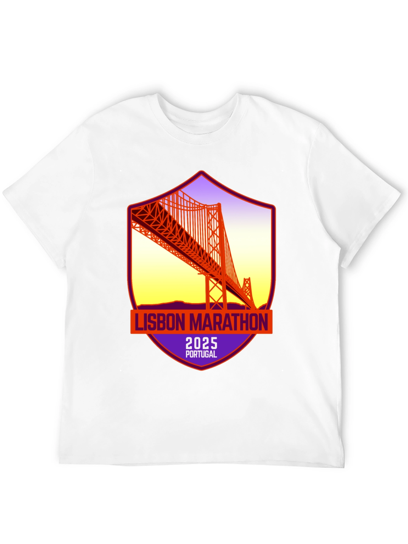 Lisbon Marathon 2025 T-Shirt: Portugal Bridge Design
