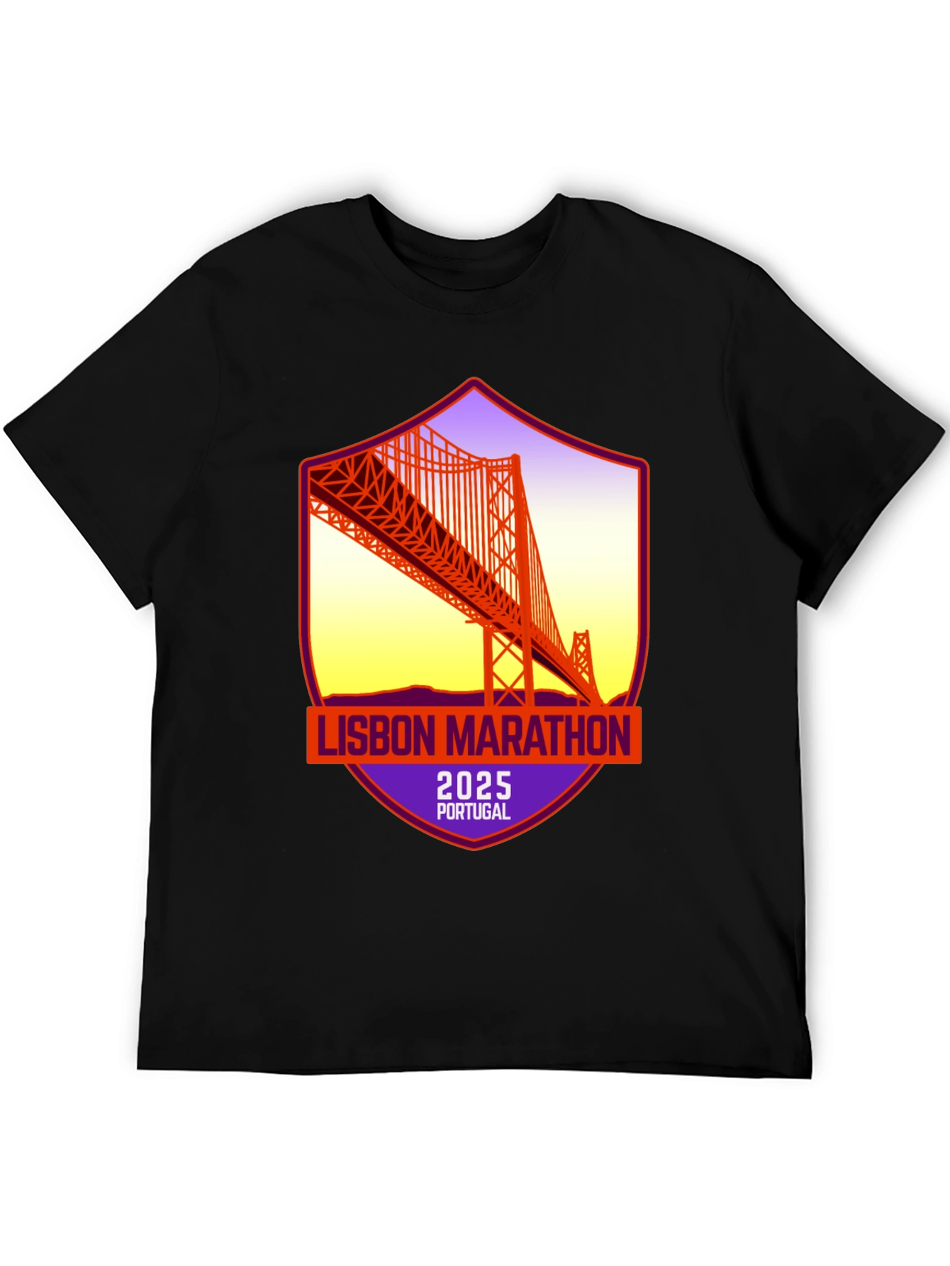 Lisbon Marathon 2025 T-Shirt: Portugal Bridge Design
