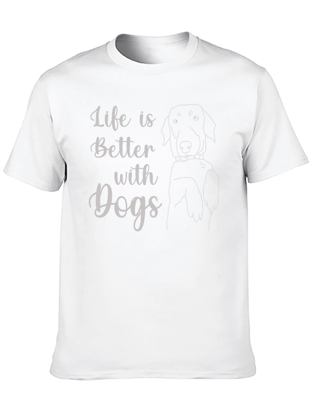 Life is Better with Dogs Black T-Shirt