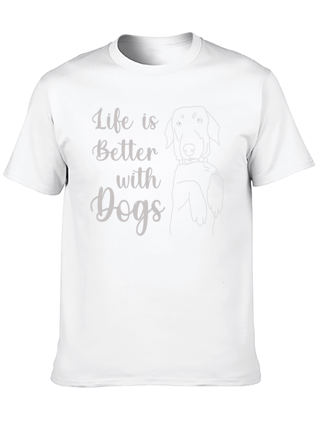 Life is Better with Dogs Black T-Shirt