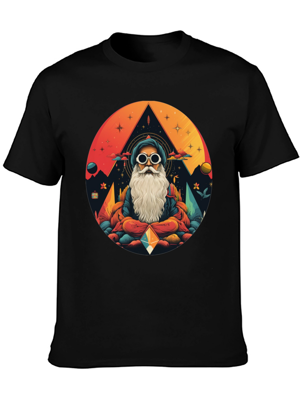 Mystic Mountain Meditation Tee -  Graphic Print