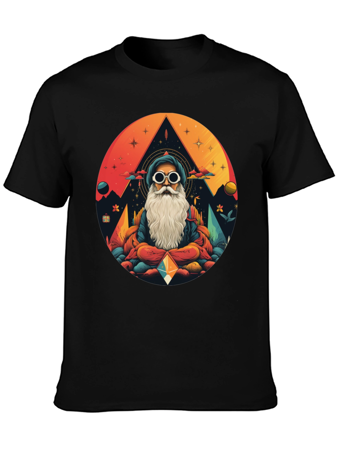 Mystic Mountain Meditation Tee -  Graphic Print