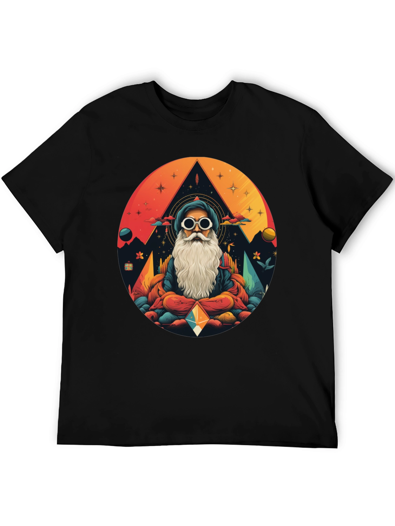 Mystic Mountain Meditation Tee -  Graphic Print
