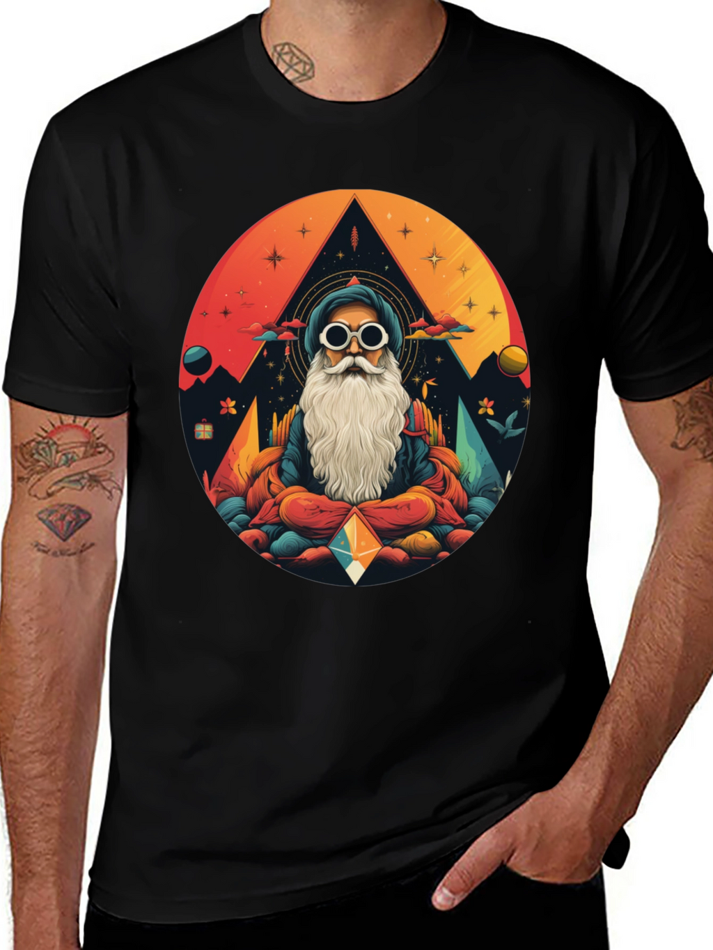 Mystic Mountain Meditation Tee -  Graphic Print