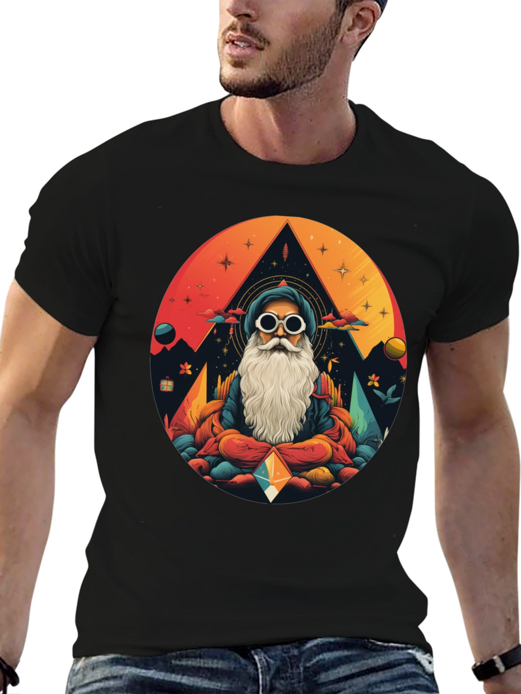 Mystic Mountain Meditation Tee -  Graphic Print