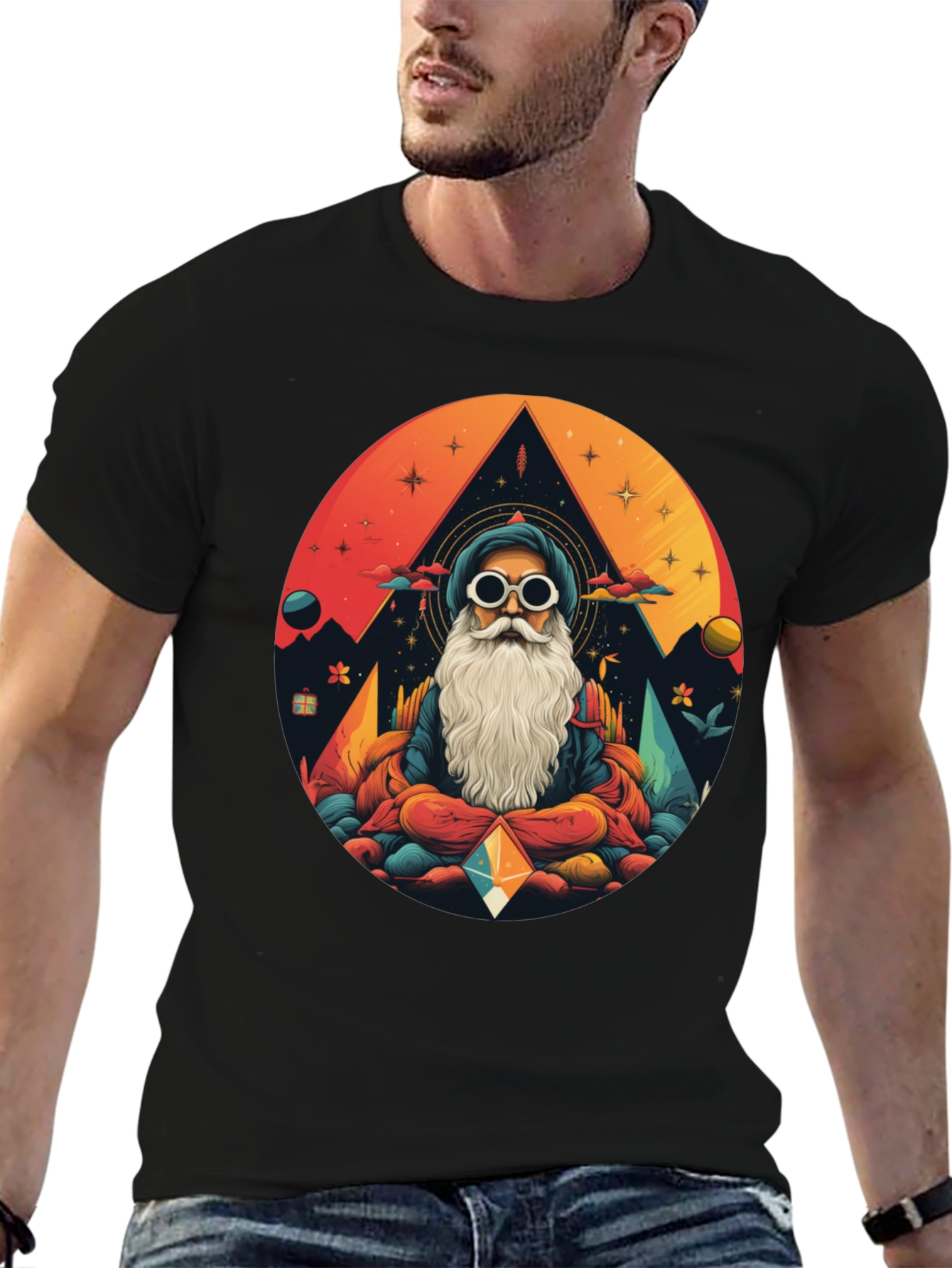 Mystic Mountain Meditation Tee -  Graphic Print