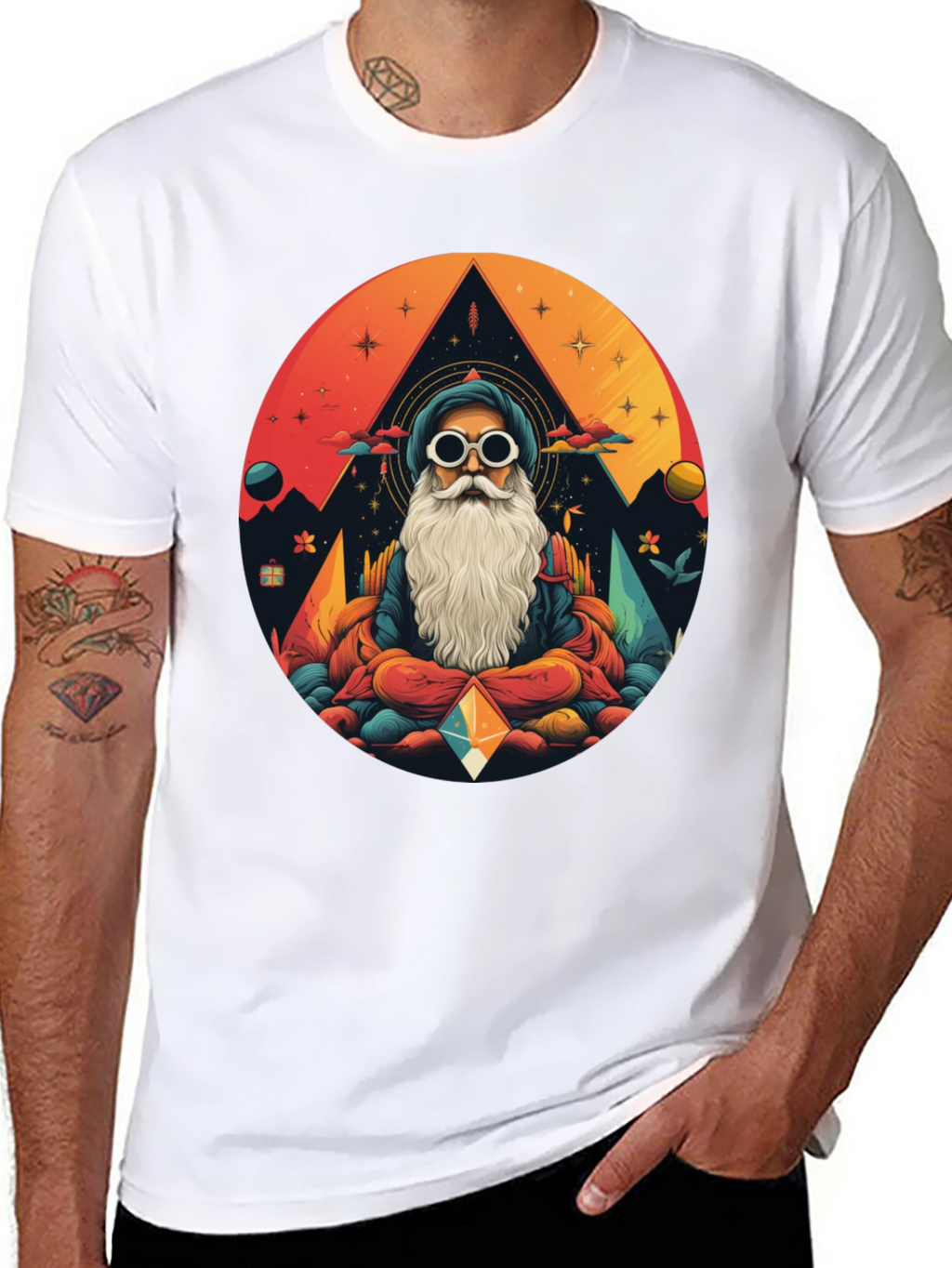Mystic Mountain Meditation Tee -  Graphic Print