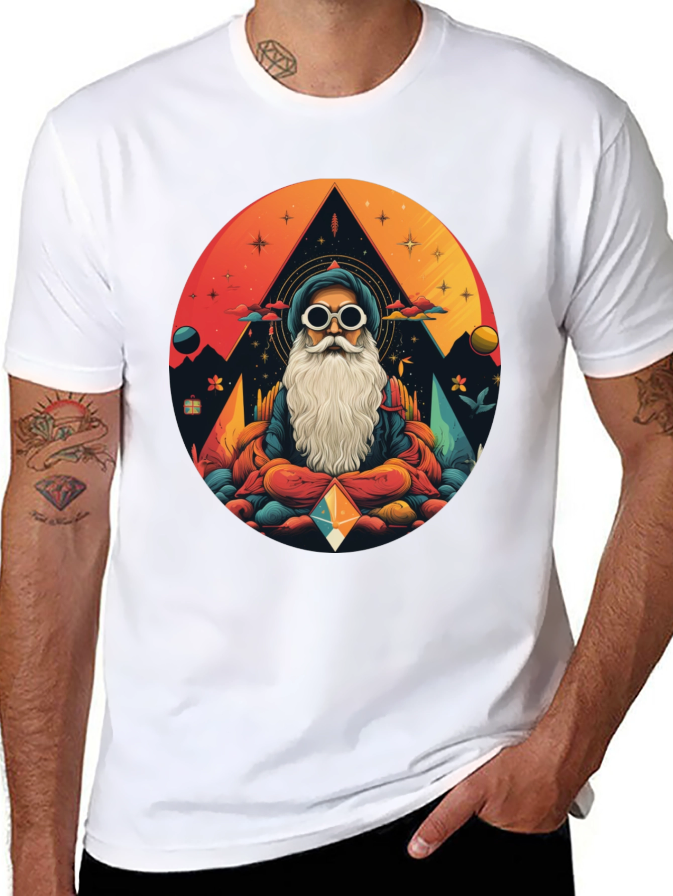 Mystic Mountain Meditation Tee -  Graphic Print